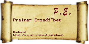 Preiner Erzsébet névjegykártya