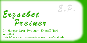 erzsebet preiner business card